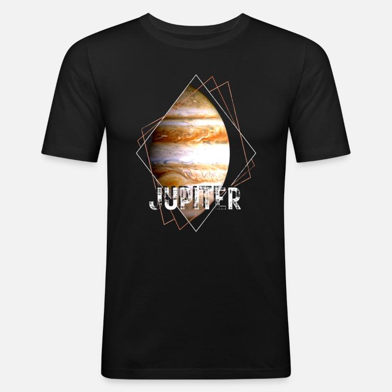 Jupiter Planet Sonnensystem - Männer Slim Fit T-Shirt - Schwarz