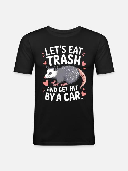 Opossum Possum Animal - Men's Slim Fit T-Shirt - black