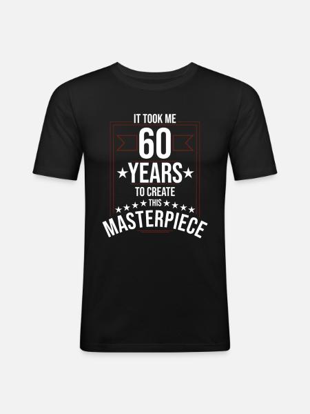 60th birthday - Men's Slim Fit T-Shirt - black