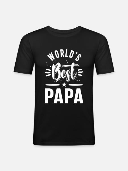 World's Best Papa - Men's Slim Fit T-Shirt - black