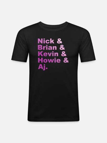 Backstreet - Trough My Heart - Nick, Brian, Aj - Herre Slim Fit T-Shirt - sort