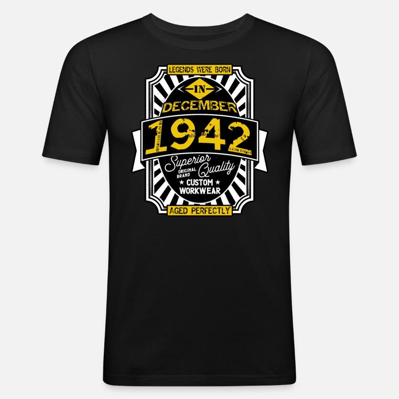 1942 DEZEMBER - Männer Slim Fit T-Shirt - Schwarz