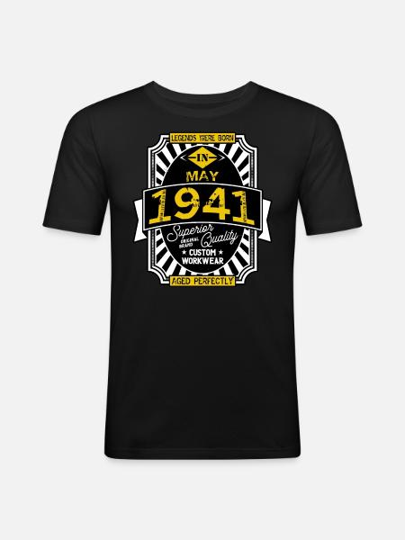 1941 MAY - Men's Slim Fit T-Shirt - black