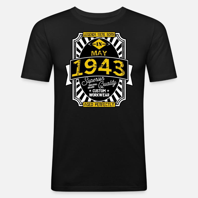 1943 MAI - Männer Slim Fit T-Shirt - Schwarz