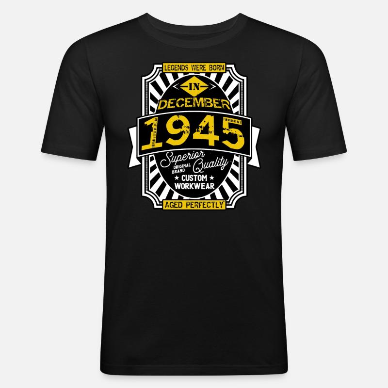 1945 DEZEMBER - Männer Slim Fit T-Shirt - Schwarz