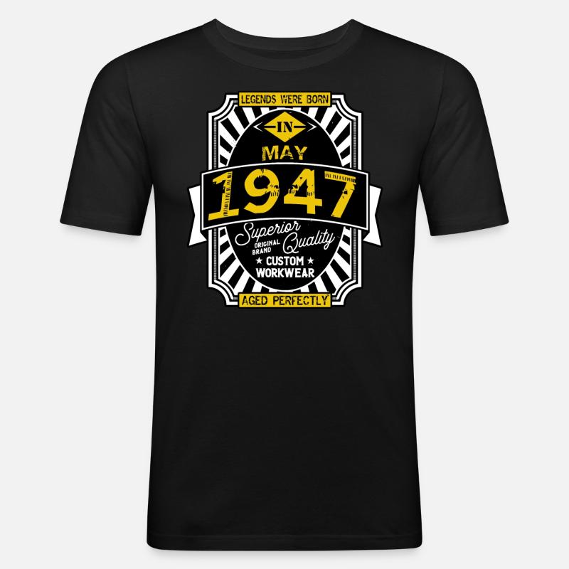 1947 MAI - Männer Slim Fit T-Shirt - Schwarz