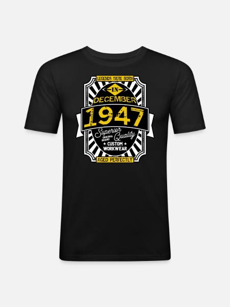 1947 DECEMBER - T-shirt près du corps Homme - noir