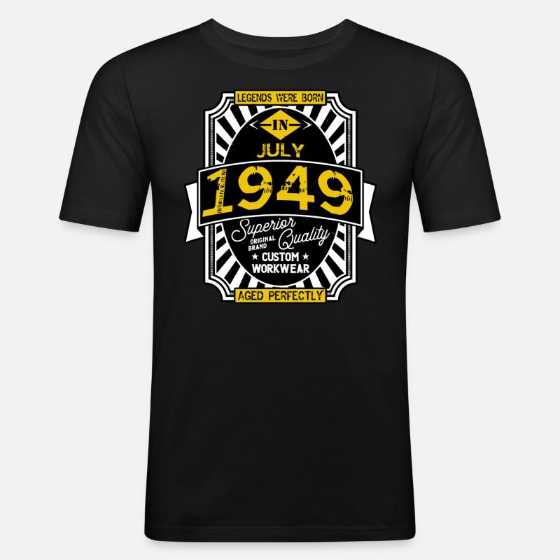 1949 JULI - Männer Slim Fit T-Shirt - Schwarz