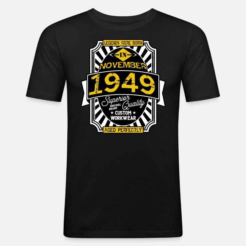 NOVEMBER 1949 - Männer Slim Fit T-Shirt - Schwarz