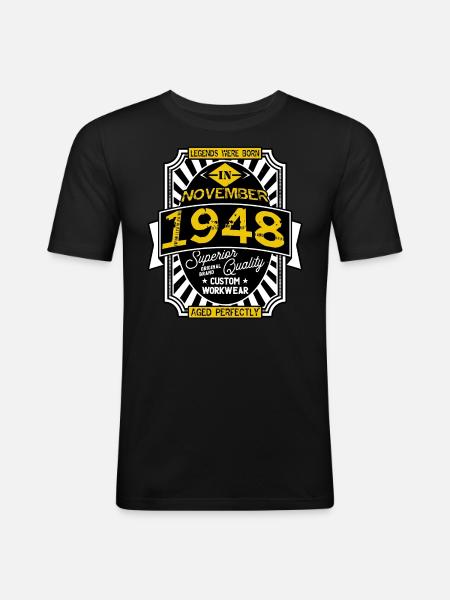1948 NOVEMBER - Men's Slim Fit T-Shirt - black