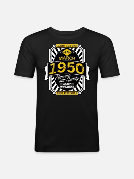 1950 MARCH - T-shirt près du corps Homme - noir