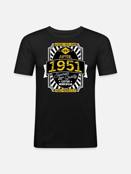 1951 APRIL - Men's Slim Fit T-Shirt - black