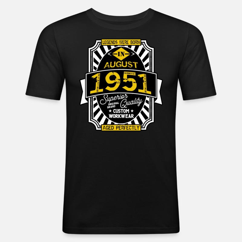 AUGUST 1951 - Männer Slim Fit T-Shirt - Schwarz