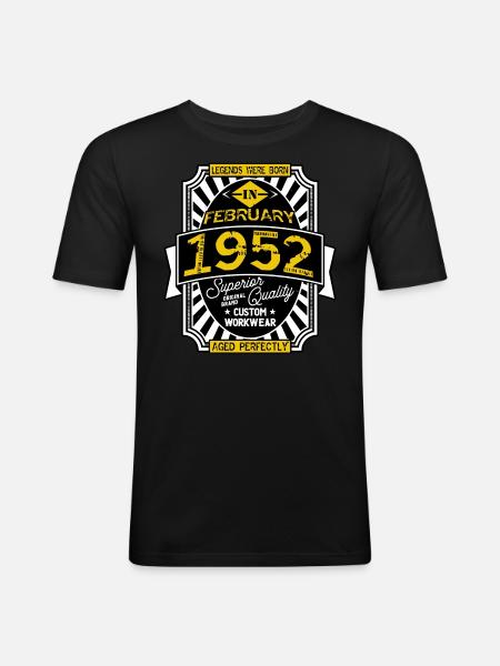 1952 FEBRUARY - Men's Slim Fit T-Shirt - black