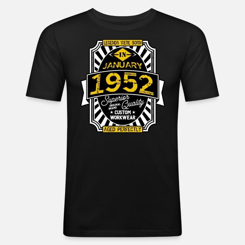 JANUAR 1952 - Männer Slim Fit T-Shirt - Schwarz