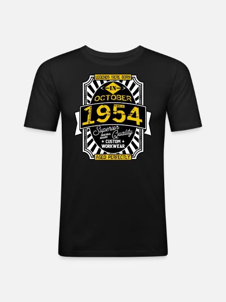 1954 OCTOBER - Men's Slim Fit T-Shirt - black