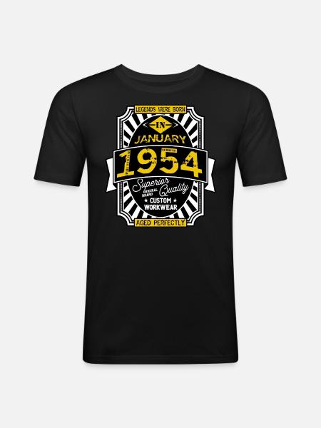 1954 JANUARY - Men's Slim Fit T-Shirt - black