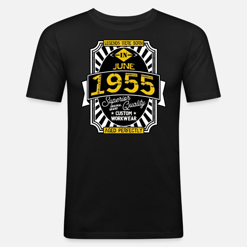 1955 JUNI - Männer Slim Fit T-Shirt - Schwarz