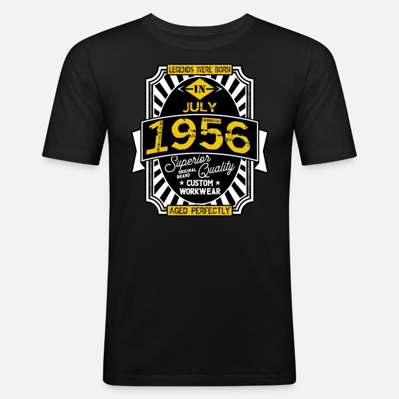 1956 JULI - Männer Slim Fit T-Shirt - Schwarz
