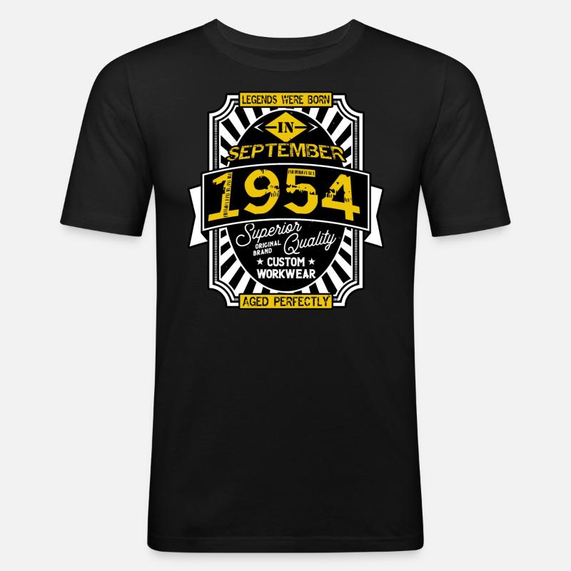 1954 SEPTEMBER - Männer Slim Fit T-Shirt - Schwarz