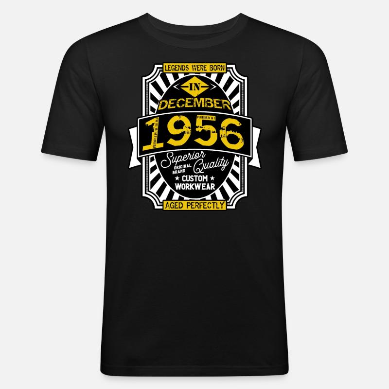 1956 DEZEMBER - Männer Slim Fit T-Shirt - Schwarz