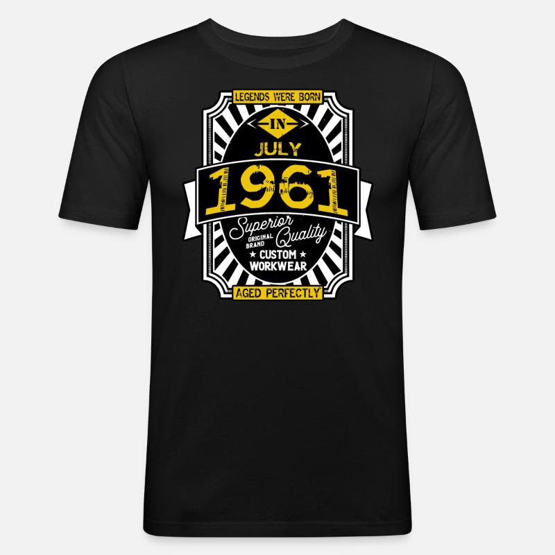 1961 JULI - Männer Slim Fit T-Shirt - Schwarz