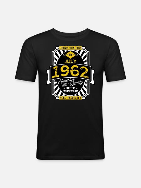 1962 JULY - Men's Slim Fit T-Shirt - black