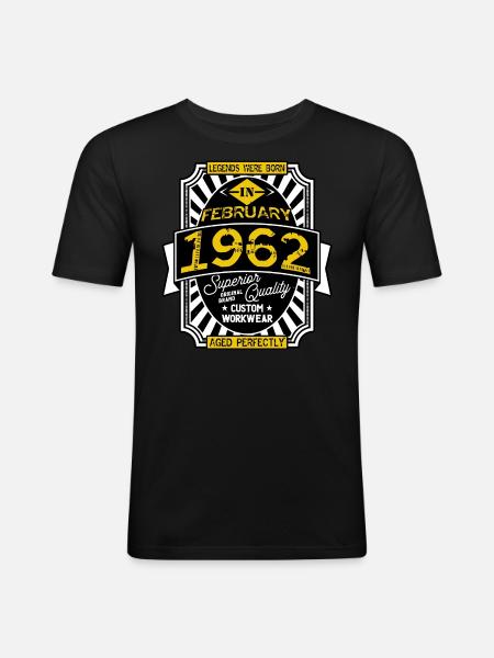 1962 FEBRUARY - Men's Slim Fit T-Shirt - black