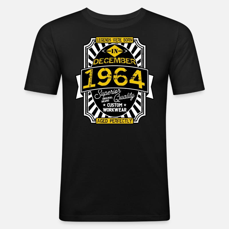 1964 DEZEMBER - Männer Slim Fit T-Shirt - Schwarz