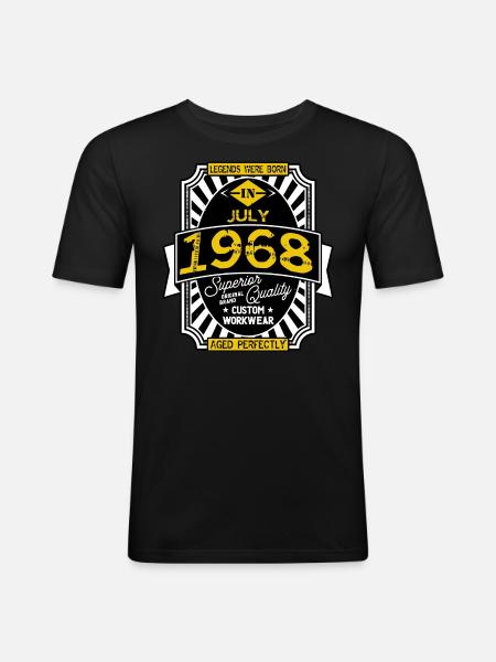 1968 JULY - T-shirt près du corps Homme - noir