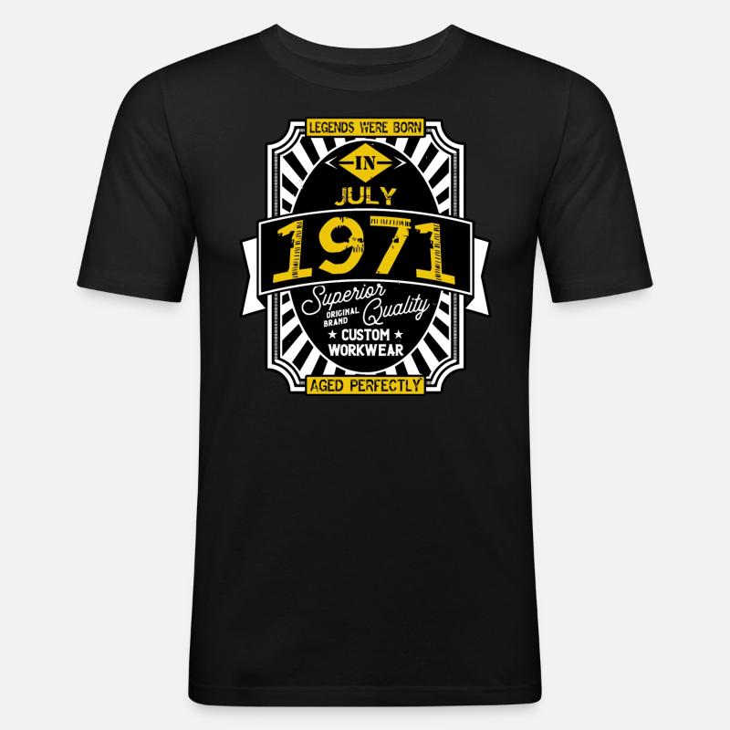1971 JULI - Männer Slim Fit T-Shirt - Schwarz