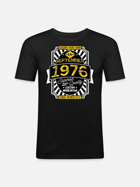 1976 SEPTEMBER - T-shirt près du corps Homme - noir