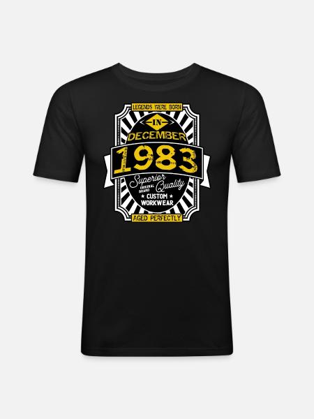 1983 DECEMBER - T-shirt près du corps Homme - noir