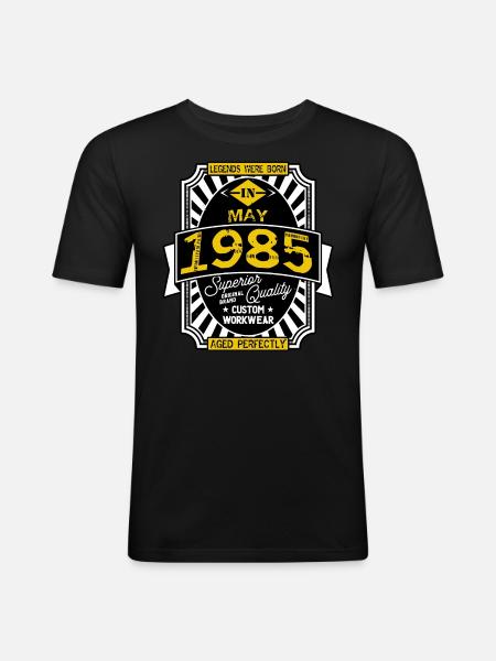1985 MAY - T-shirt près du corps Homme - noir