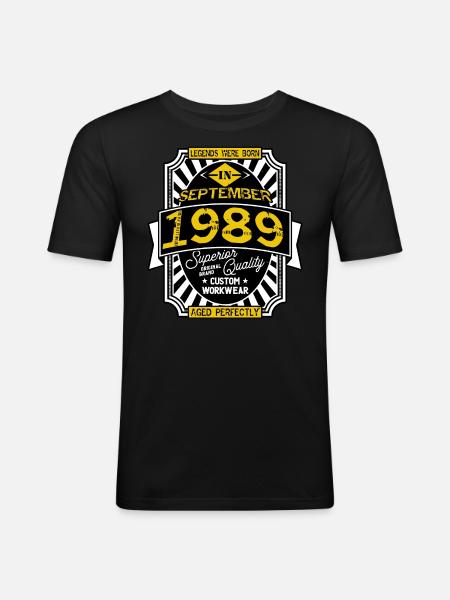 1989 SEPTEMBER - Men's Slim Fit T-Shirt - black