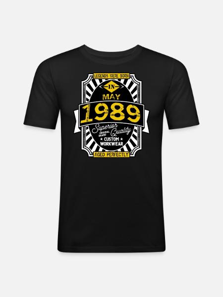 1989 MAY - Men's Slim Fit T-Shirt - black