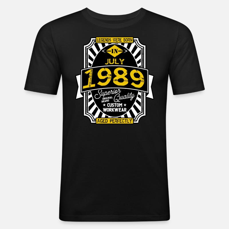1989 JULI - Männer Slim Fit T-Shirt - Schwarz