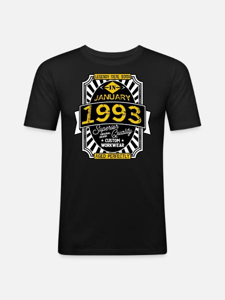 1993 JANUARY - Men's Slim Fit T-Shirt - black