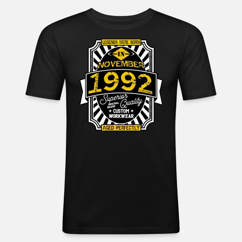 NOVEMBER 1992 - Männer Slim Fit T-Shirt - Schwarz