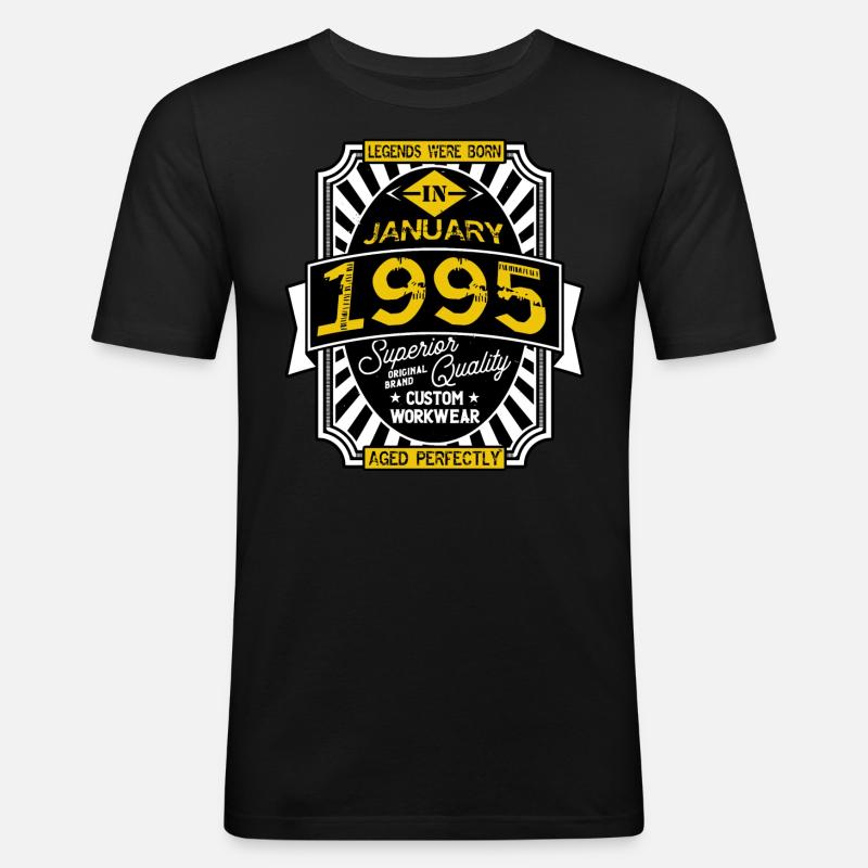 JANUAR 1995 - Männer Slim Fit T-Shirt - Schwarz