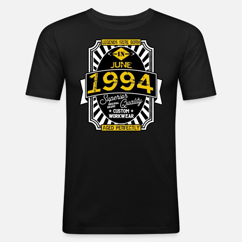 JUNI 1994 - Männer Slim Fit T-Shirt - Schwarz