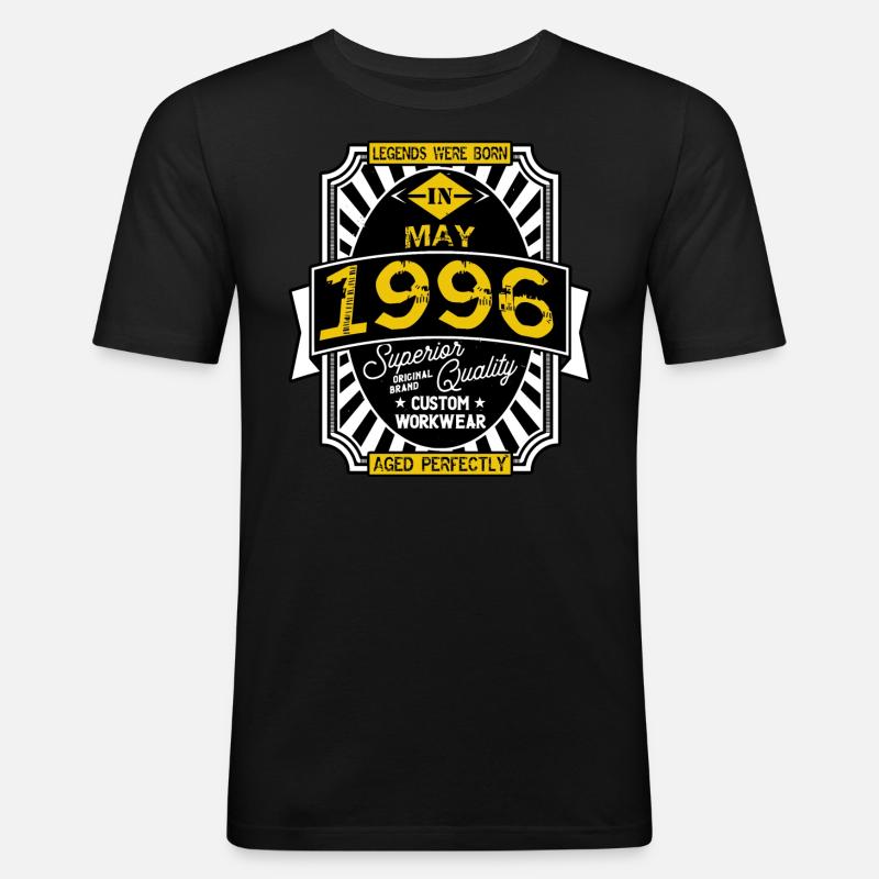 MAI 1996 - Männer Slim Fit T-Shirt - Schwarz