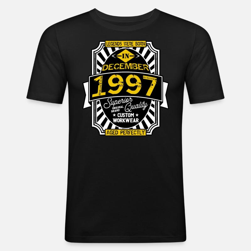 1997 DEZEMBER - Männer Slim Fit T-Shirt - Schwarz