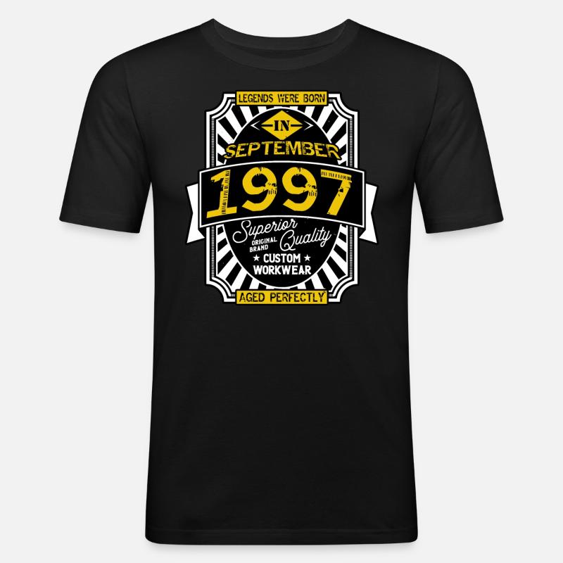 SEPTEMBER 1997 - Männer Slim Fit T-Shirt - Schwarz