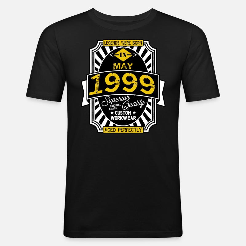 MAI 1999 - Männer Slim Fit T-Shirt - Schwarz