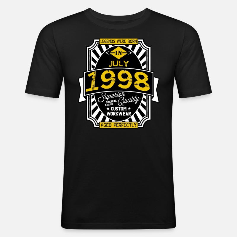 1998 JULI - Männer Slim Fit T-Shirt - Schwarz