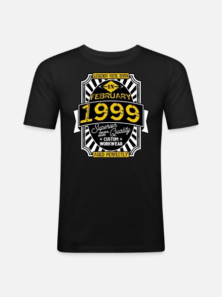 1999 FEBRUARY - Men's Slim Fit T-Shirt - black