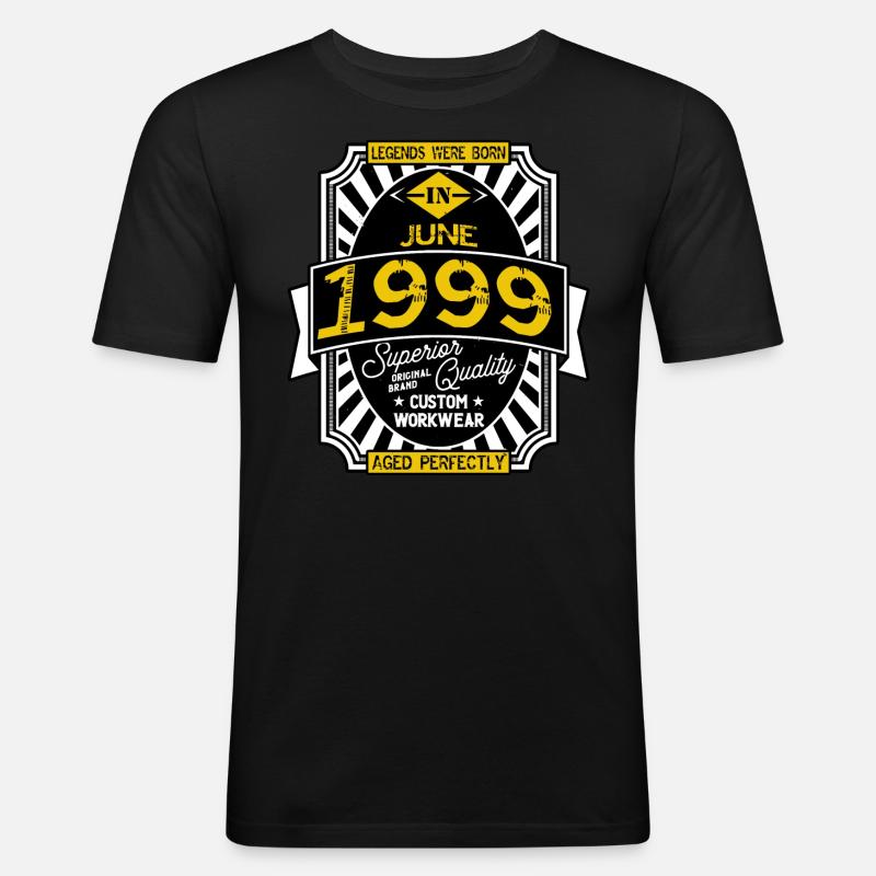 JUNI 1999 - Männer Slim Fit T-Shirt - Schwarz