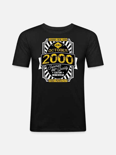 2000 OCTOBER - Men's Slim Fit T-Shirt - black