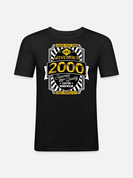 2000 NOVEMBER - Men's Slim Fit T-Shirt - black